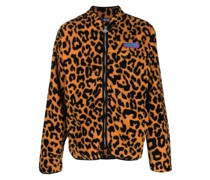 Fleecejacke mit Leoparden-Print