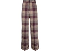 Bastian checked wide leg trousers