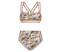 Bikini mit Bouquet-Print