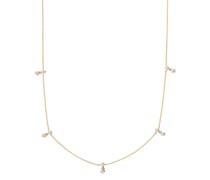 14kt Gelbgoldhalskette mit Diamanten
