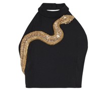 snake-embellished halterneck top