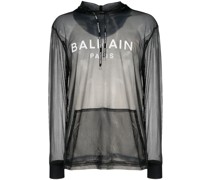 Hoodie aus Mesh mit Logo-Print