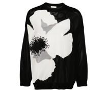 Flower-print cotton-jersey sweatshirt