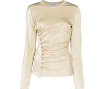 Asymmetrisches Langarmshirt im Metallic-Look