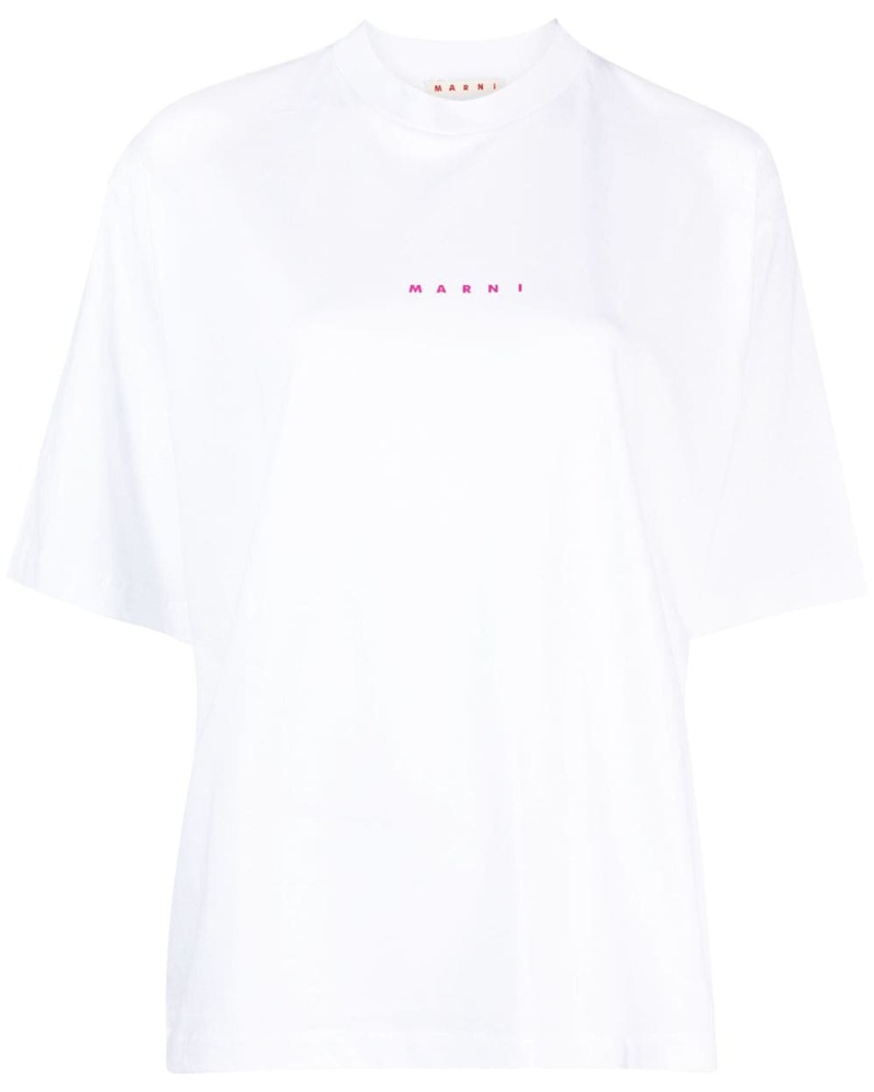 Marni Damen T-Shirt mit Logo-Print