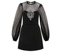 Minikleid mit Blumenapplikation