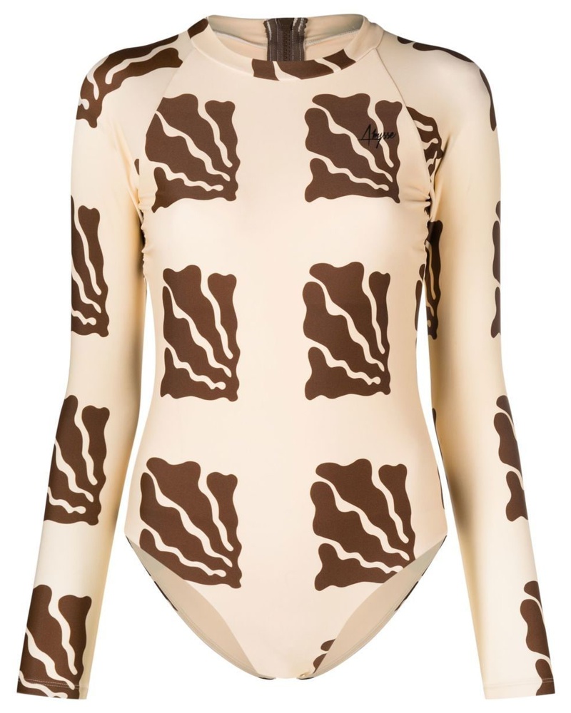 Abysse Damen Badeanzug mit Korallen-Print