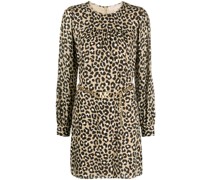 Minikleid aus Seide mit Leo-Print