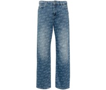 Straight-Leg-Jeans mit Logo-Print