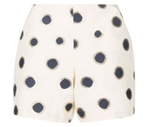 High-Waist-Shorts mit Polka Dots