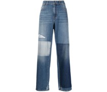 Gerade Jeans im Patchwork-Look