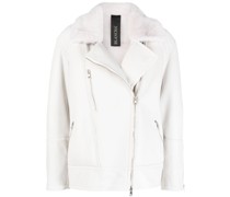 Bikerjacke mit Shearling-Futter
