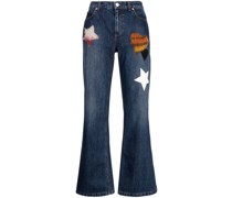 Cropped-Jeans mit hohem Bund