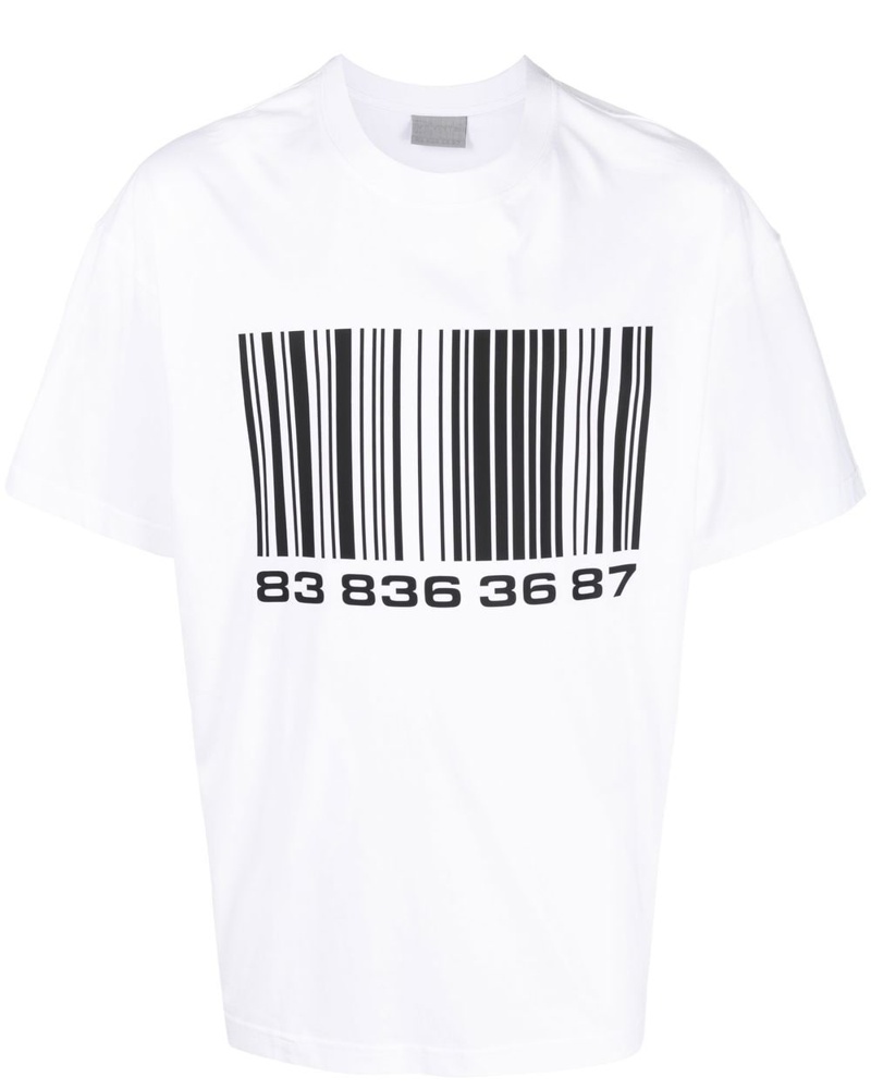 VTMNTS Damen T-Shirt mit Barcode-Print