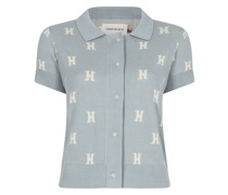 Poloshirt mit Monogrammmuster