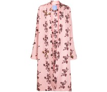 St Peters floral-print silk robe