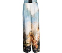 Seidenhose mit grafischem Print