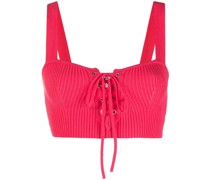 Geripptes Cropped-Stricktop