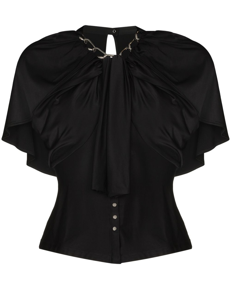 Paco Rabanne Damen Bluse mit Zierkette