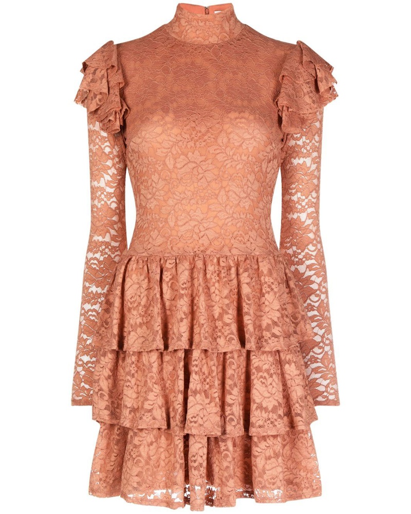Caroline Constas Damen Minikleid aus Spitze mit Rüschen