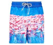 Badeshorts mit Flamingo-Print