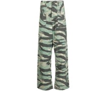 Gerade Hose mit Camouflage-Print