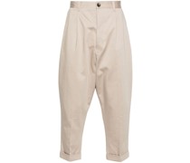pleat-detail cotton trousers