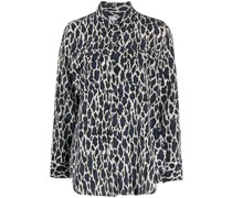 Seidenhemd mit Leoparden-Print