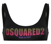 logo-print bikini top