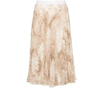 forest-print pleated skirt