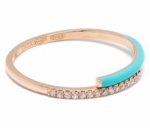 14kt Rotgoldring mit Diamanten