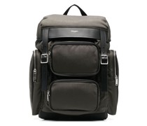 City Rucksack mit Lederbesatz
