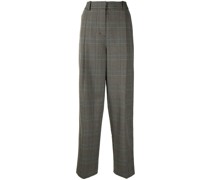CHECK WOOL-BLEND PLEATED TROUSER