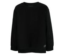 Gehäkelter Pullover mit Logo-Patch
