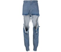Taillenjeans mit Cut-Out
