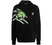Tiger graphic-print cotton hoodie