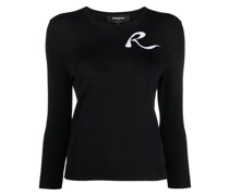 Intarsien-Pullover mit Logo