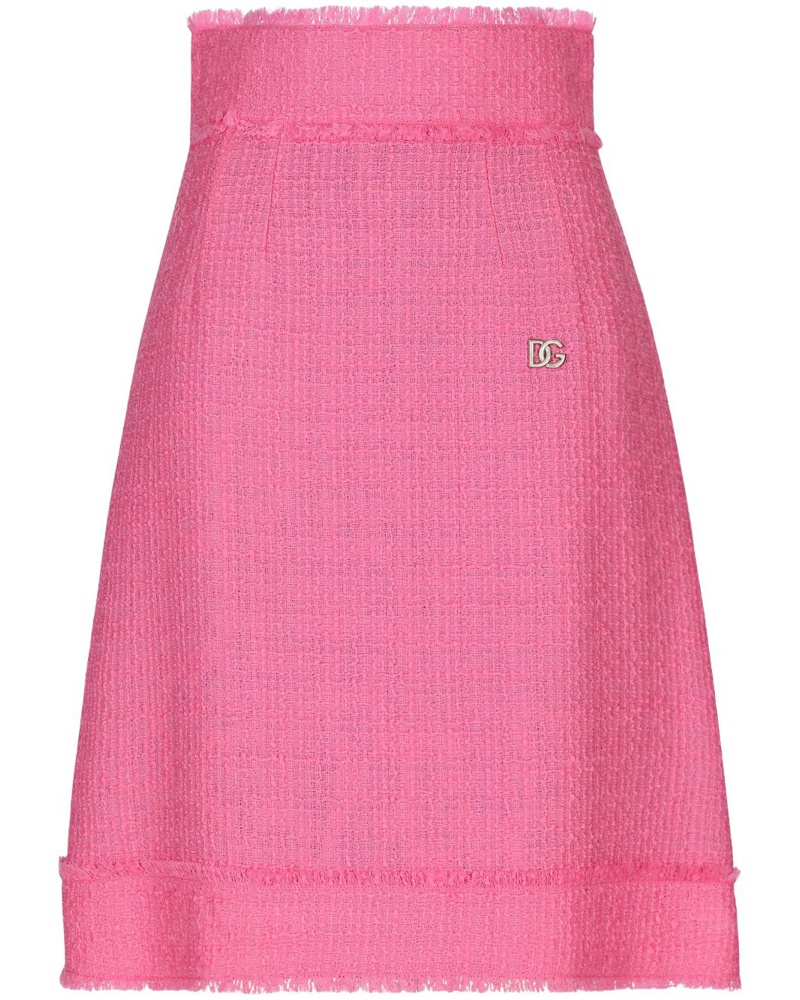 Dolce & Gabbana Damen logo-plaque tweed skirt