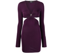 cut-out detail V-neck minidress