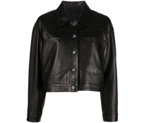 Cropped-Jacke aus Leder