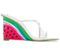 Wedge-Sandalen mit Wassermelonen-Print