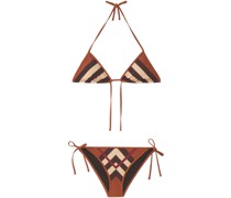 Triangel-Bikini mit Chevron Chek