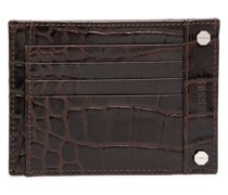 crocodile-effect leather wallet