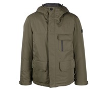 Gefütterte Kapuzenjacke mit Logo-Patch