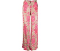 Weite Hose mit abstraktem Print