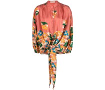 Seidenhemd mit Blumen-Print