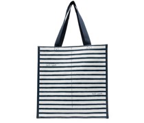 Gestreifter Shopper mit Logo-Print