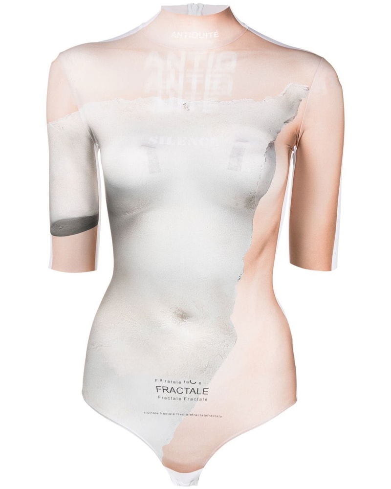 TTSWTRS Damen Body mit transparentem Print