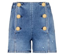 Geknöpfte Jeans-Shorts mit hohem Bund