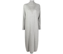 Geripptes Maxikleid mit Rollkragen